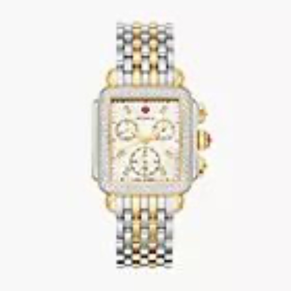 Michele Two-Tone Gold and Silver Diamond-Accented Women's Watch
